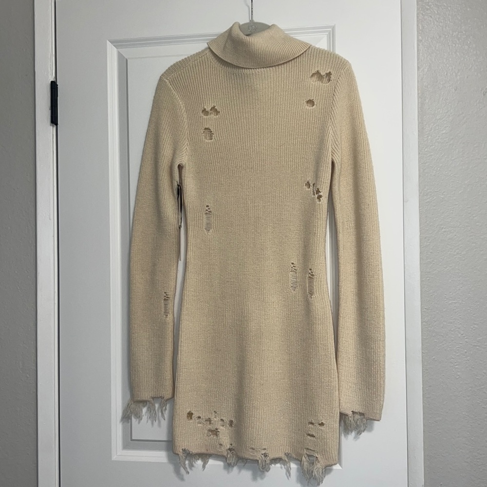 Lovers + Friends sweater dress. Never worn. Still with tags. Cream color.